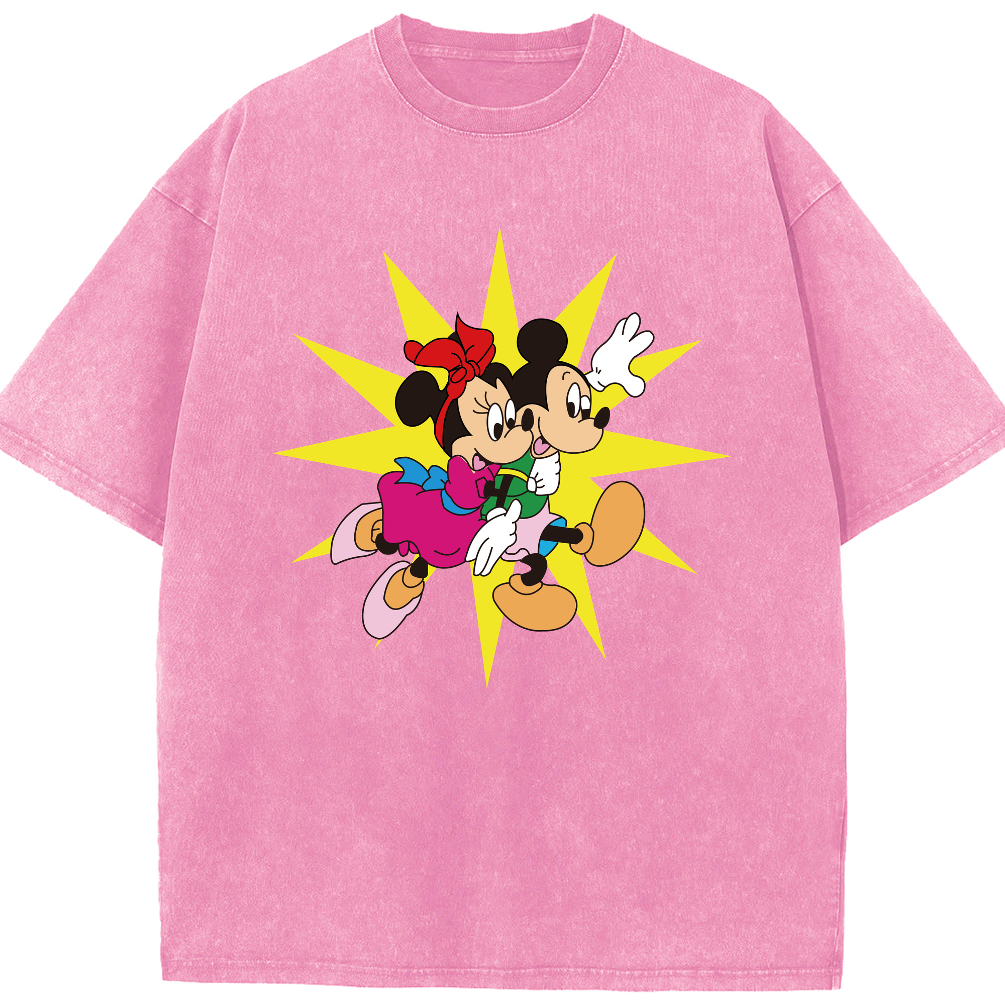 （画像用） ミッキーマウス Mickey Mouse 綿100% ヴィンテージ風 半袖Tシャツ（フロントプリント）